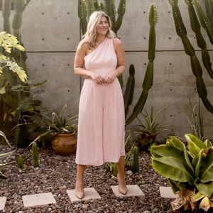 Gal Meets Glam Carmen One Shoulder Crepe Jumpsuit